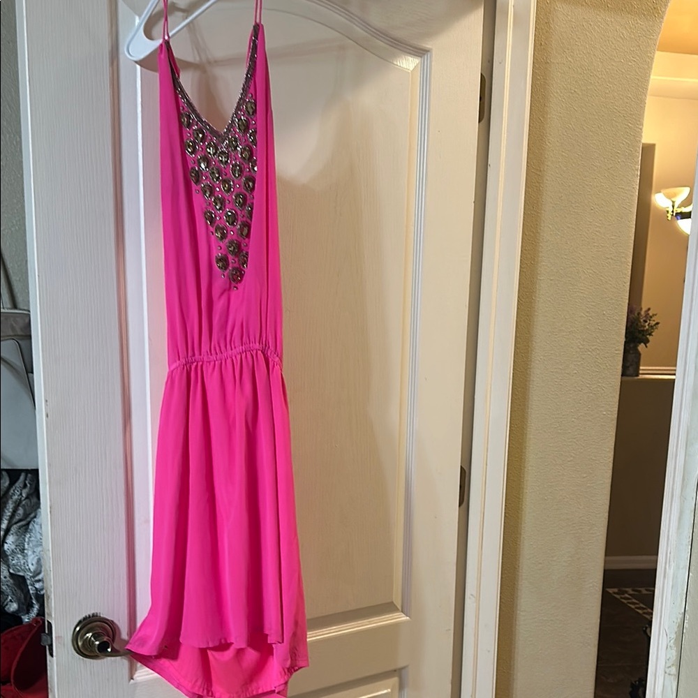 Karina Grimaldi Pink Embellished Halter Sundress